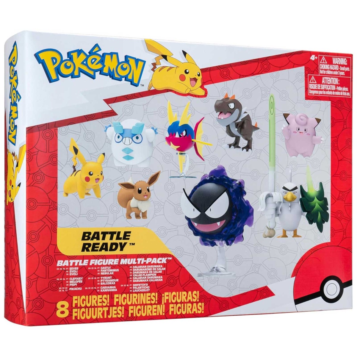 Jazwares PKW3534A - Pokémon - Battle Figuren Set – 8er Pack mit Pikachu und weitere Figuren