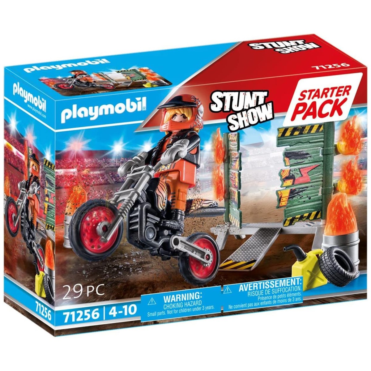 PLAYMOBIL® 71256 - Stunt Show - Starter Pack Stuntshow Motorrad mit Feuerwand