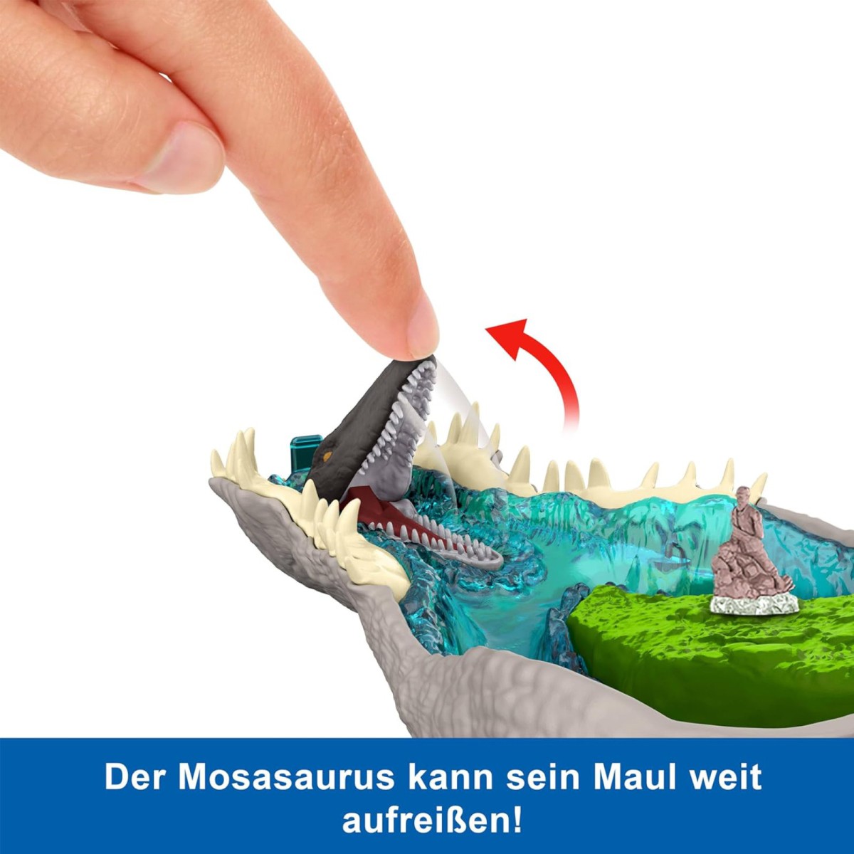 Mattel JGB98 - Jurassic World Rebirth - Micro Adventures - Spinosaurus-Kopf Spielset mit 3 Mini-Figuren