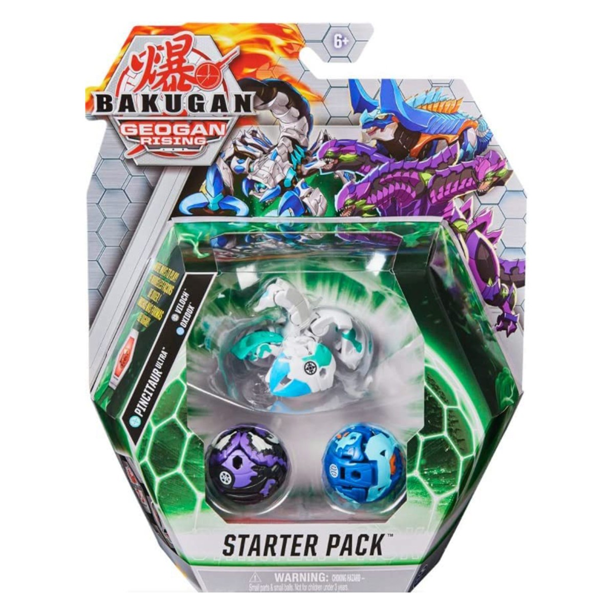 Spin Master 6051567 (20133063) - Bakugan Geogan Rising - Starter Pack inkl. Pincitaur Ultra, Viloch & Oxidox