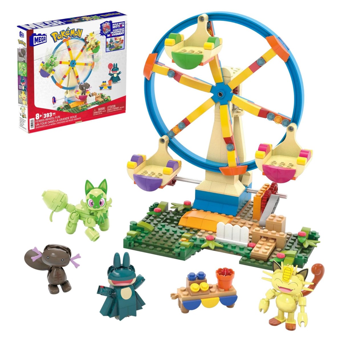 Mattel HXF80 - MEGA - Pokémon - Spaß auf dem Riesenrad, 393 Teile