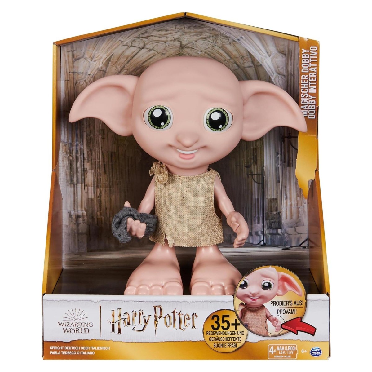 Spin Master 6069165 (20145506)-1 - Wizarding World - Harry Potter - Hauself Dobby, Interaktive Puppe