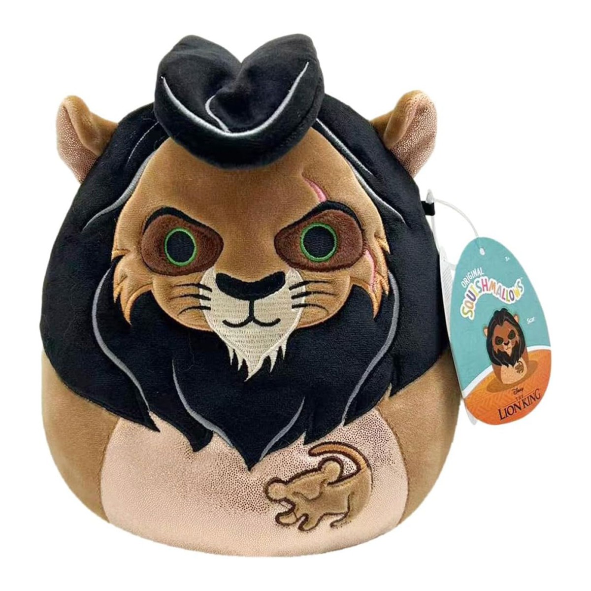 Jazwares SQDI00550 - Disney Der König der Löwen - Squishmallows - Plüschfigur, 20 cm, Scar