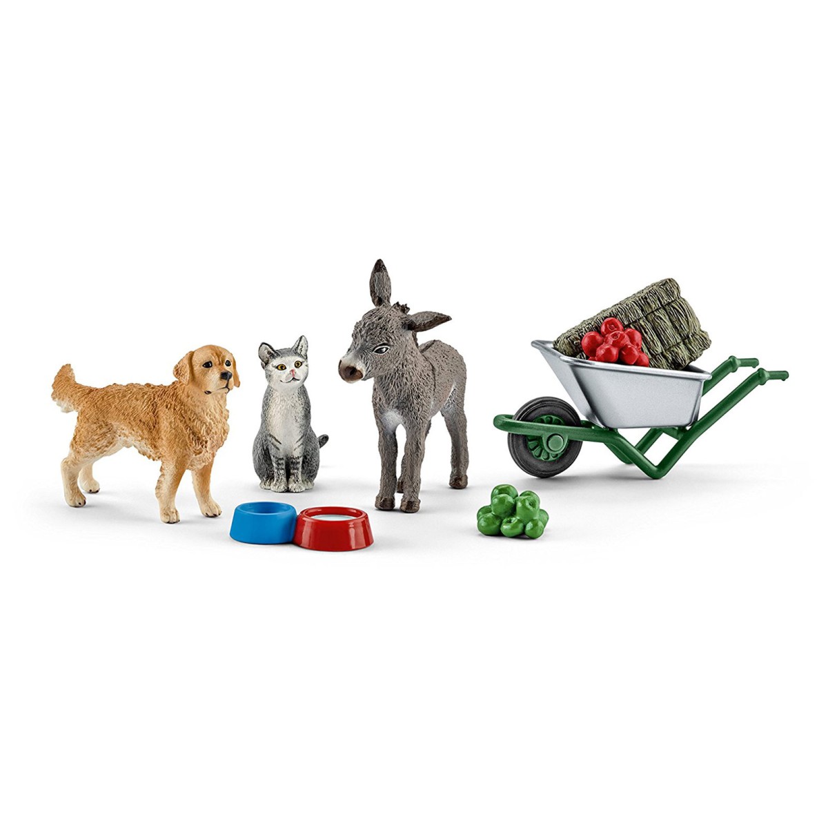 Schleich 41423 - Farm World - Spielset, 9 Teile, Fütterung auf dem Bauernhof