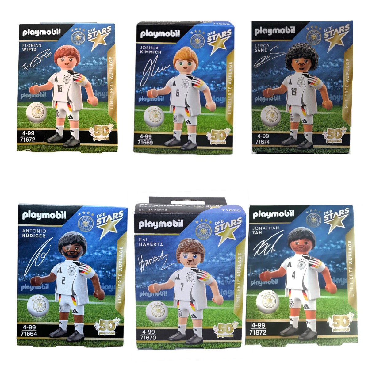 PLAYMOBIL® DFB 2026-Mix BUNDLE - DFB Stars - 50 Jahre  - Spielerfiguren-Set mit 6 Fußball-Spielern, Deutschland WM2026, Limitierte Auflage