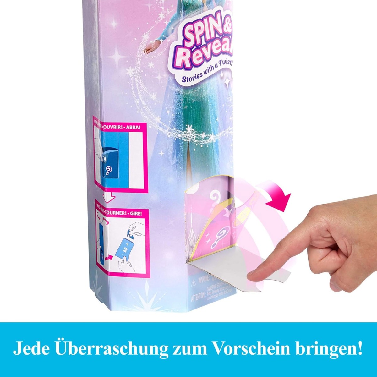 Mattel JBG59 - Disney Frozen - Spin & Reveal - Puppe mit 10 Überraschungen und Mode-Accessoires, Elsa