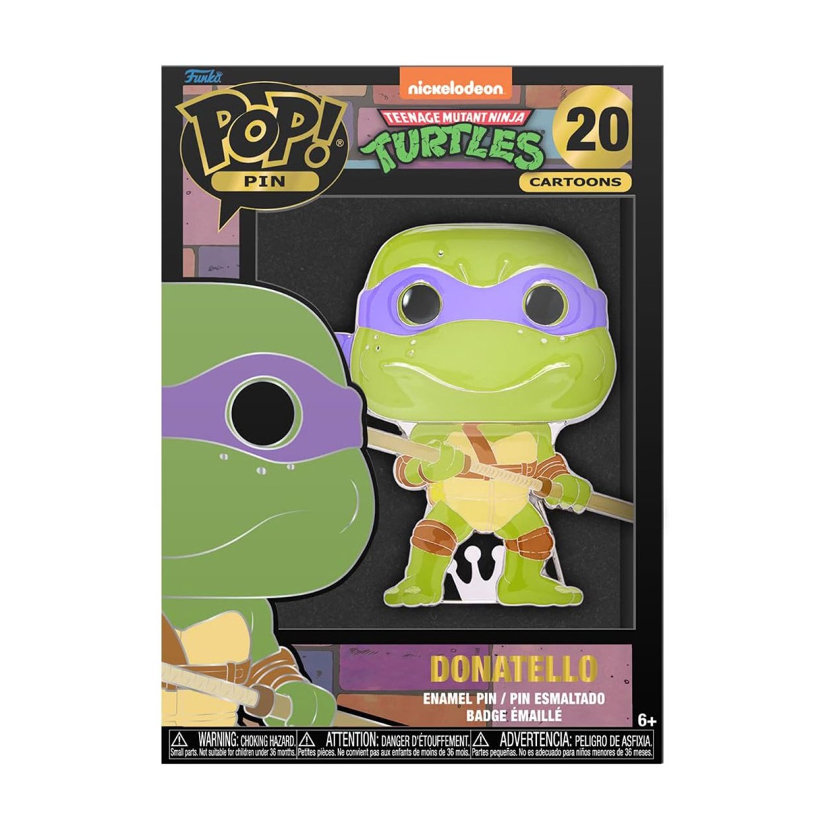 Funko TMNTPP0002 - POP! - Teenage Mutant Ninja Turtles - Donatello, Ansteck-Nadel, Nr. 20