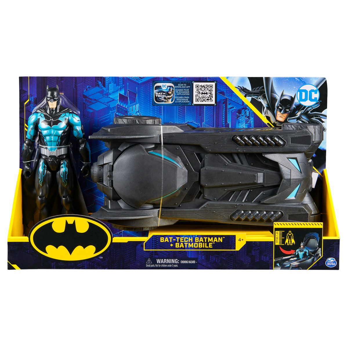 Spin Master 6058417 (20126125) - DC - Batman - Creature Chaos - Batmobil mit Batman-Actionfigur ca. 30cm