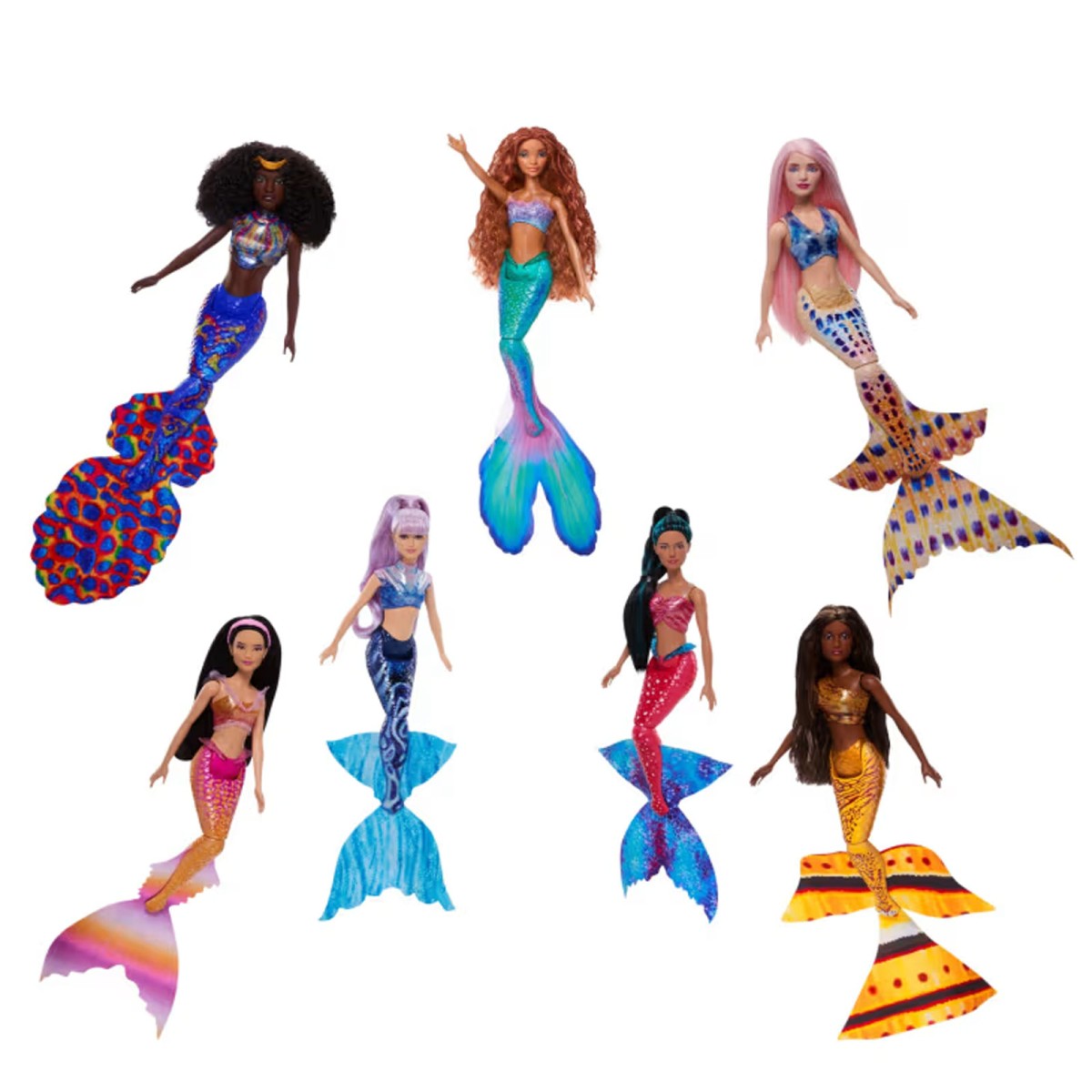 Mattel HPT16 - Disney - The Little Mermaid - Ariel und Schwestern 7-Pack – Tauche ein in magische Abenteuer!