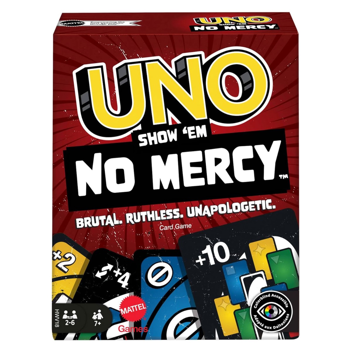 Mattel HWV18 - Mattel Games - UNO No Mercy, Kartenspiel
