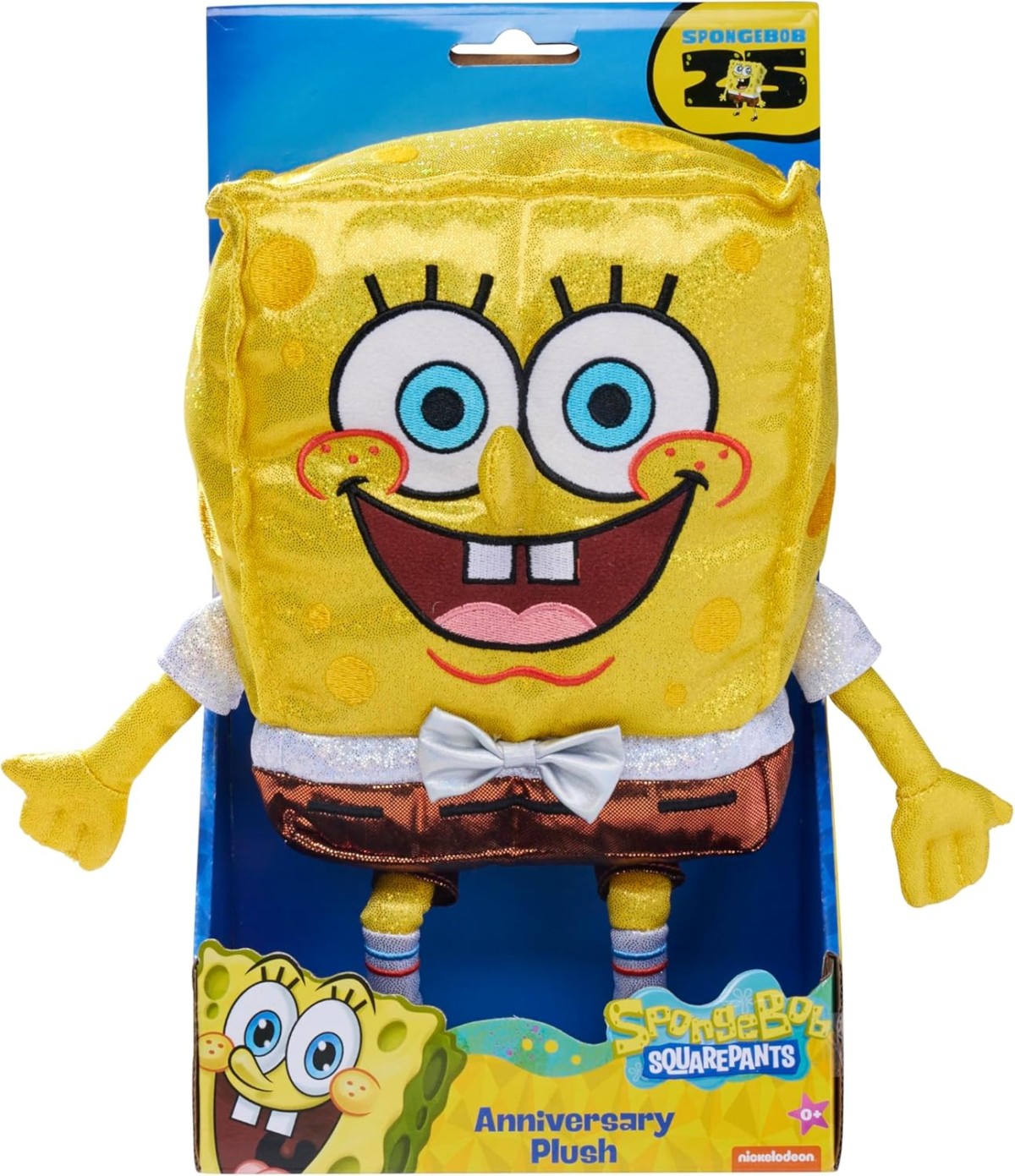 Simba 109491007 - SpongeBob - glitzernde 30 cm Plüschfigur zum 25. Jubiläum