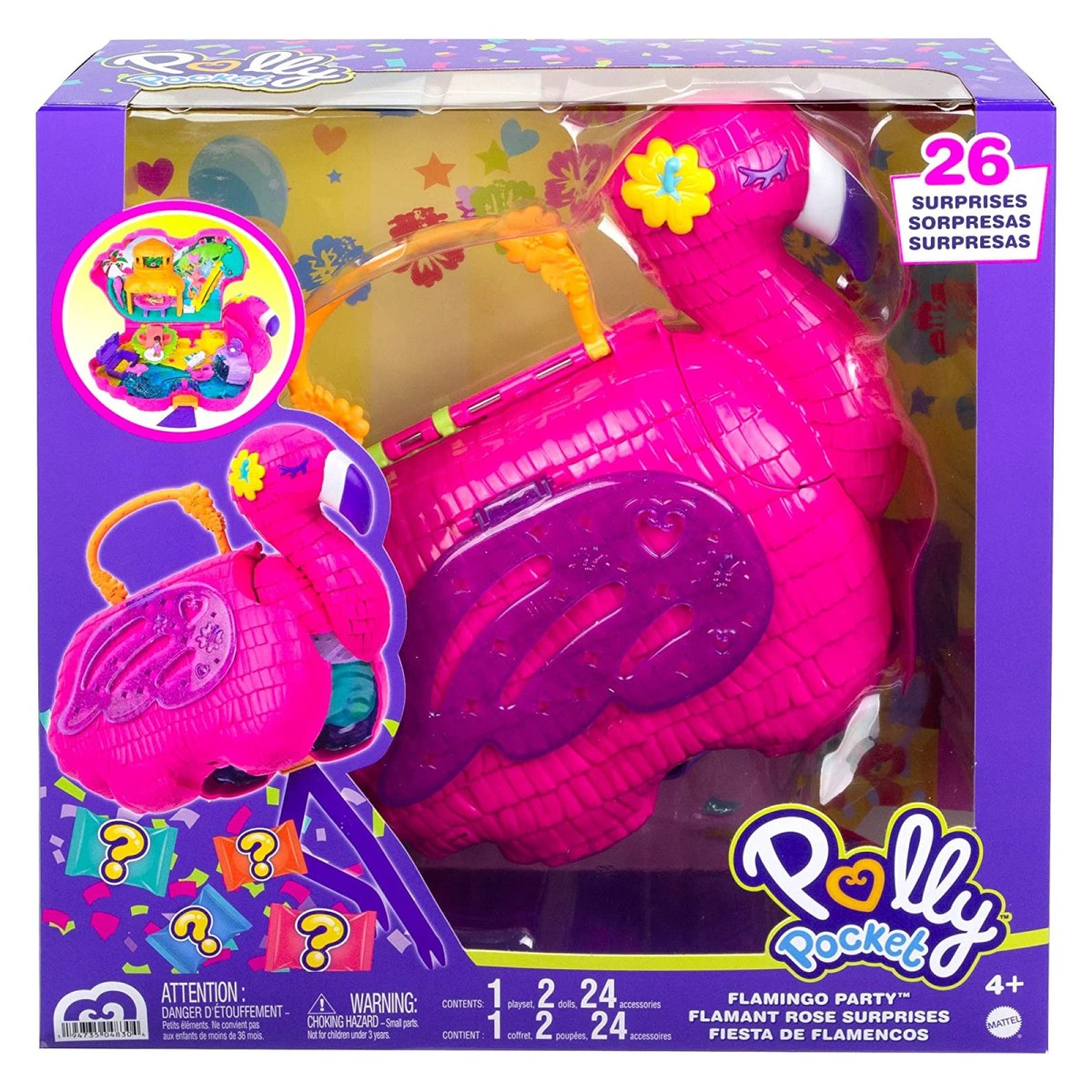 Mattel HGC41 2.Wahl - Polly Pocket - Flamingo-Party inkl. Figuren und Zubehör