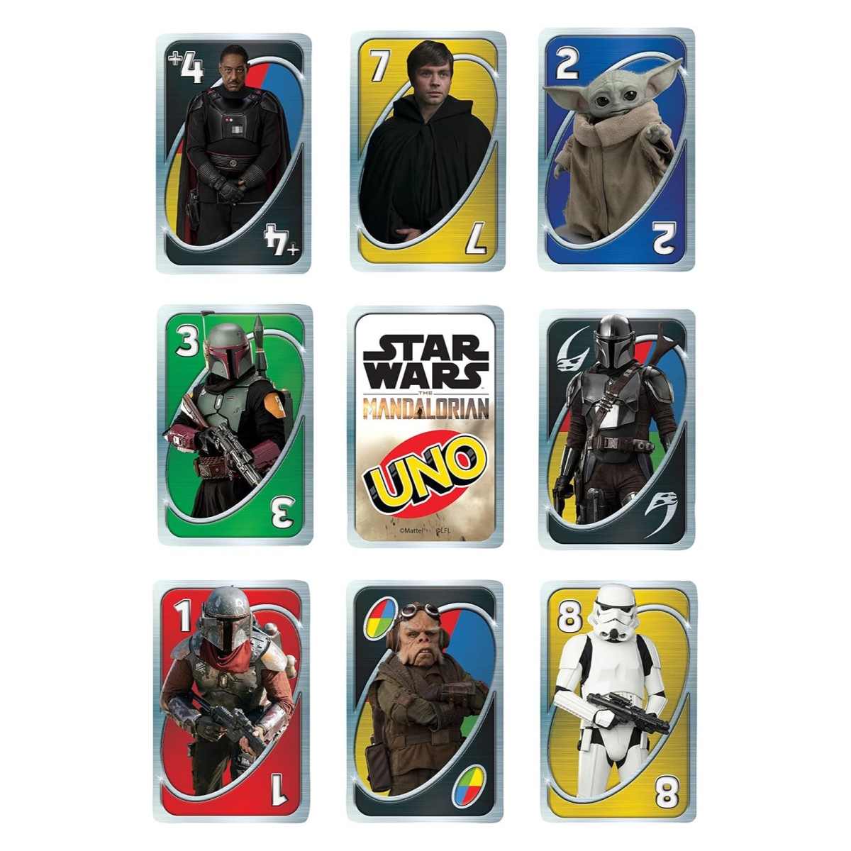 Mattel HJR23 - Mattel Games - Star Wars - The Mandalorian - UNO, Kartenspiel