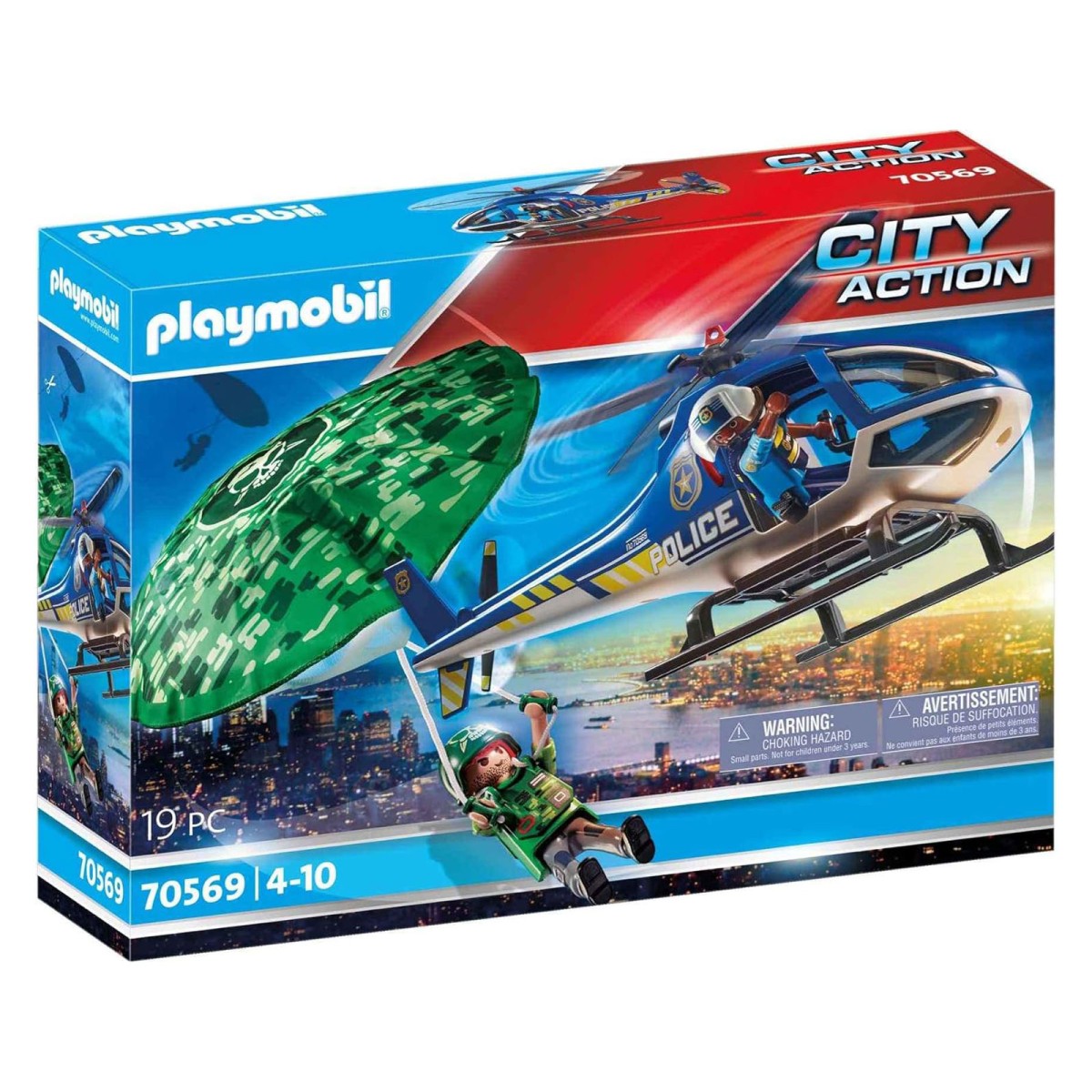 PLAYMOBIL® 70569 - City Action - Polizei-Hubschrauber: Fallschirm-Verfolgung