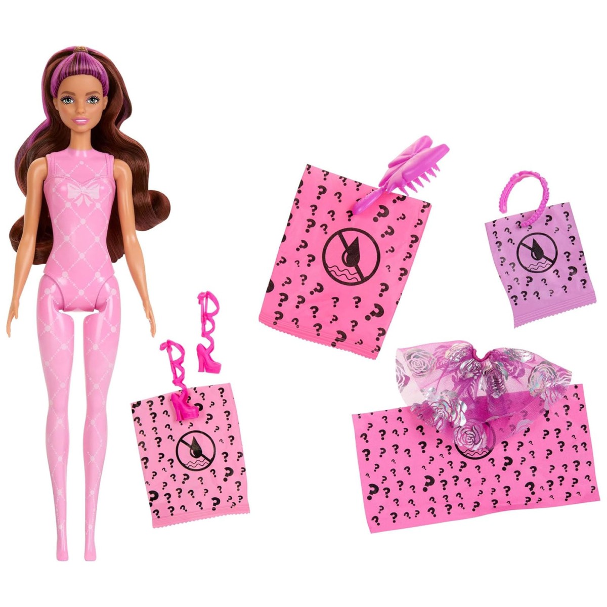 Mattel HRK17 - Barbie - Color Reveal - Ballerina-Puppe mit 6 Überraschungen & Farbwechsel (Auswahl der Puppe zufällig)