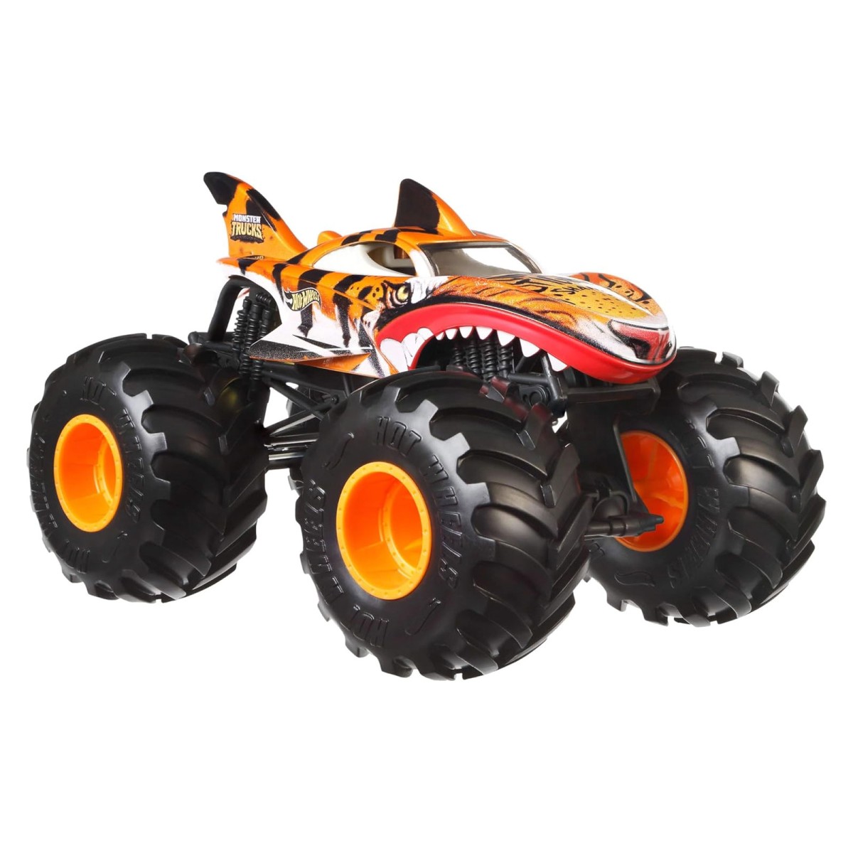 Mattel JDR02 - Hot Wheels - Monster Trucks - Oversized Tiger-Shark, Die-Cast-Truck, 1:24