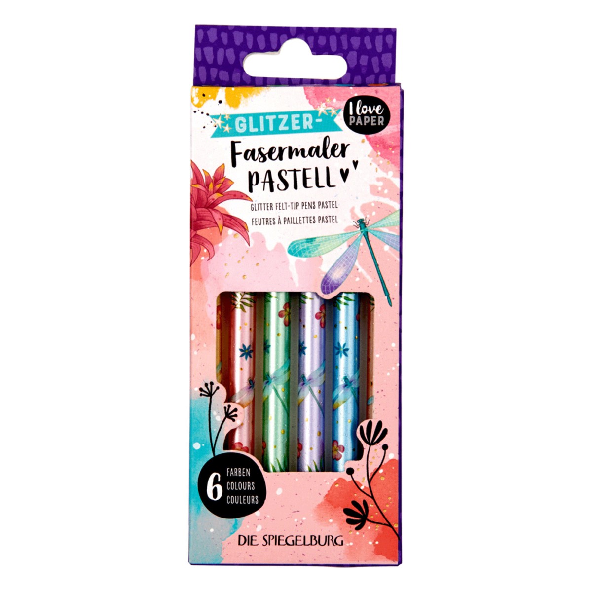 Coppenrath 18435 - Die Spiegelburg - I love Paper - Glitzer-Fasermaler Pastell