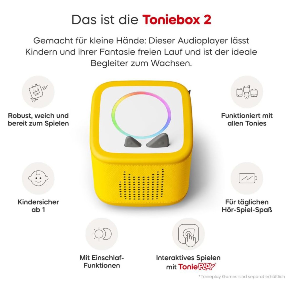 tonies 11004939 - Pokémon - Toniebox 2 - im Pikachu-Design inkl. Pikachu-Tonie