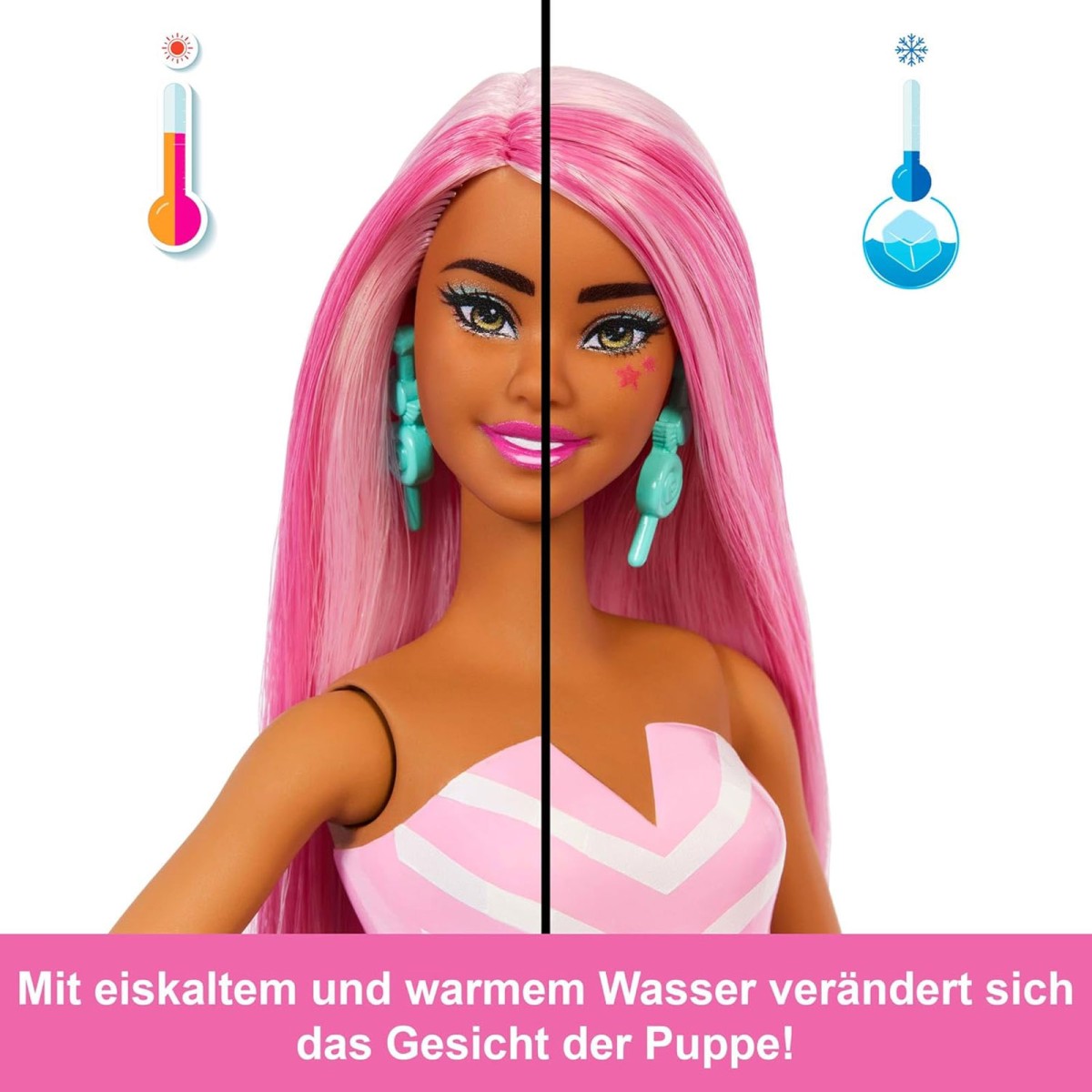 Mattel JFY62 - Barbie - Pop Reveal - Modepuppe mit Haustier, 8 Überraschungen, Treat Serie, Farbwechseleffekt