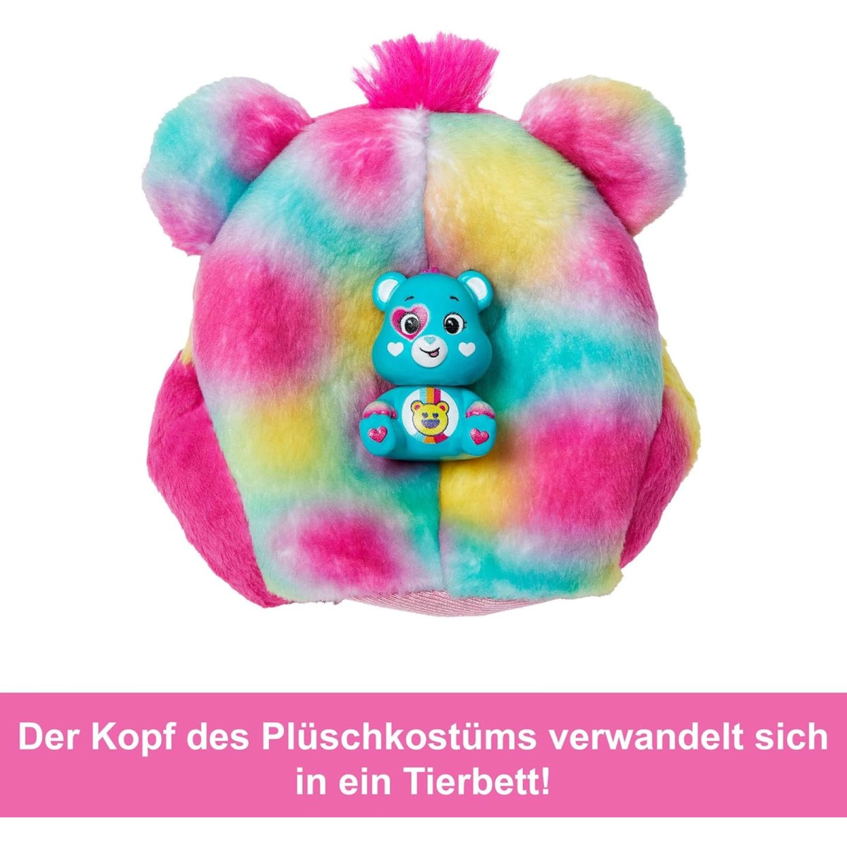 Mattel JFV62 - Barbie - Cutie Reveal - Care Bears - Glücksbärchis - Puppe mit Good-Vibes-Bärchi-Kostüm und 10 Überraschungen