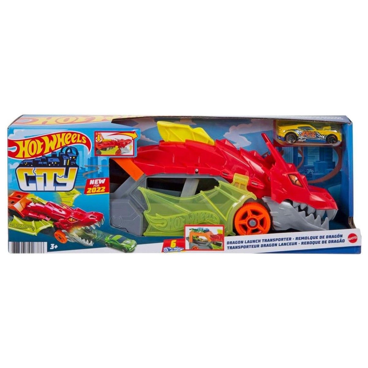 Mattel GTK42 - Hot Wheels - City - Drachen-Starter-Transporter mit ...